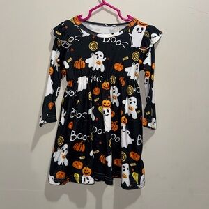 Boutique Girls Halloween Ghost and Pumpkin Dress